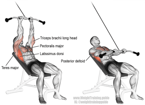 Cable Incline Straight Arm Pull Down