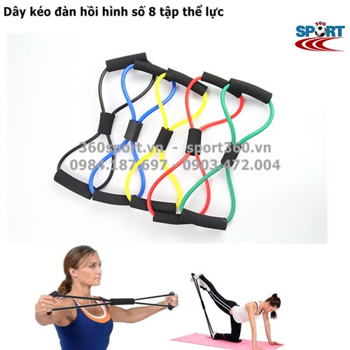 Dây kéo đàn hồi hình số 8 tập thể lực