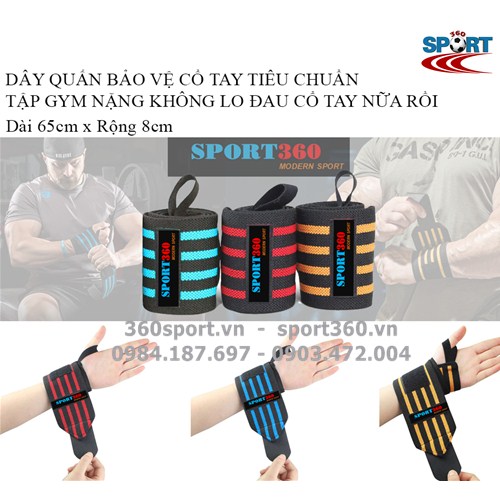 Quấn cổ tay gym cao cấp 360