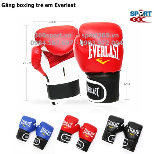 Găng đấm boxing trẻ em Everlast màu đỏ