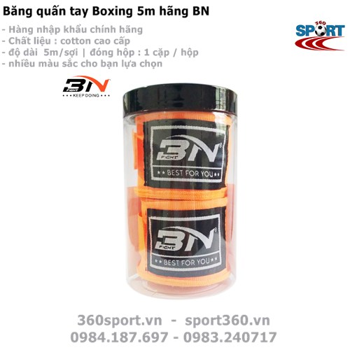 Băng quấn tay Boxing 5m hãng BN màu cam