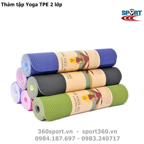 Thảm tập Yoga TPE dày 6mm 2 lớp