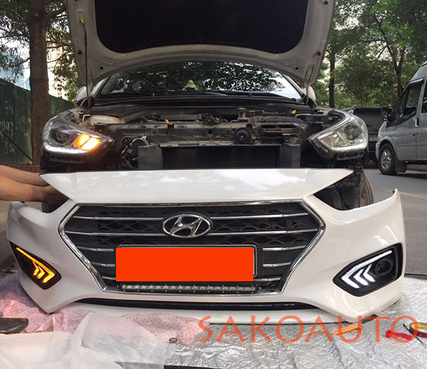 đèn led gầm xe accent 2019