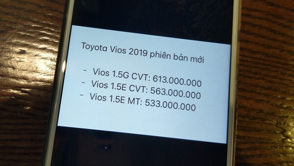 Lộ giá bán Toyota Vios 2018 mới, phiên bản G cao nhất 613 triệu đồng  tại Việt Nam.