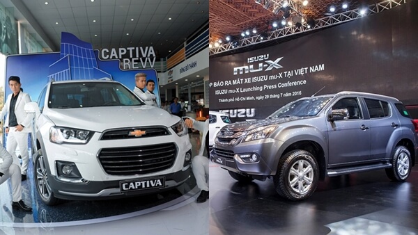 So sánh xe Chevrolet Captiva và Isuzu MU-X 2019 mới