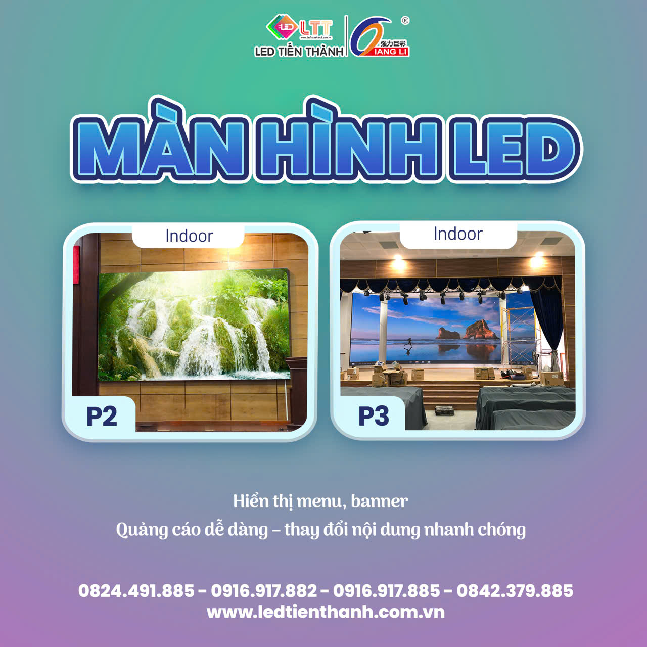 màn hình led p2 p3 trong nhà