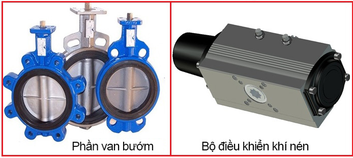 Cấu tạo van bướm điều khiển bằng khí nén