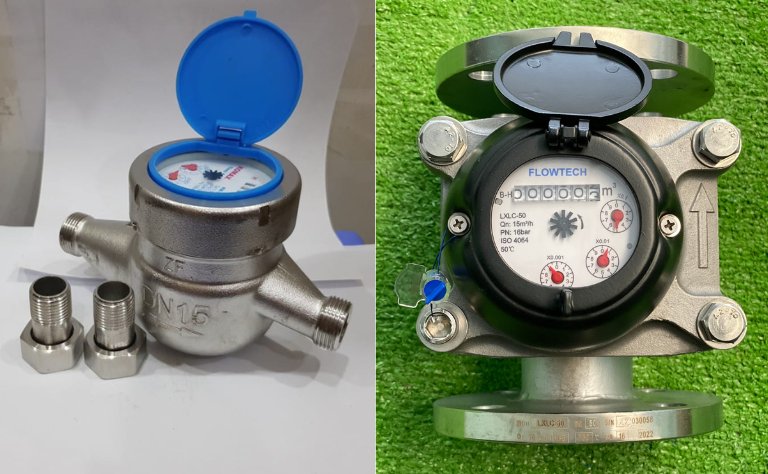 Đồng hồ nước inox nối ren-lắp bích