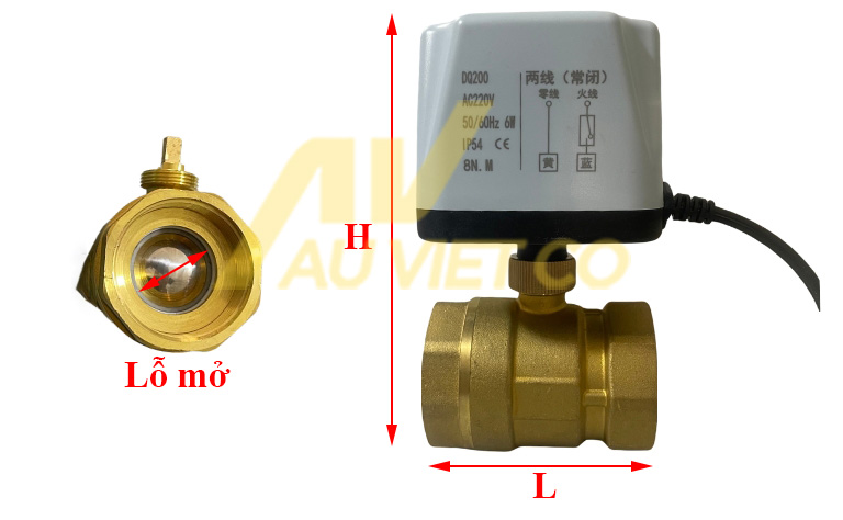 Kích thước van bi van điện từ thường đóng