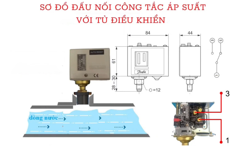 Sơ đồ đấu nối công tắc áp suất nước