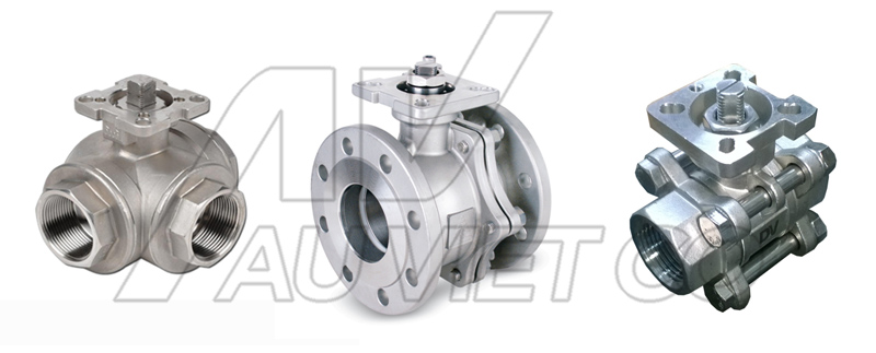 Van bi inox lắp đầu điều khiển khí nén