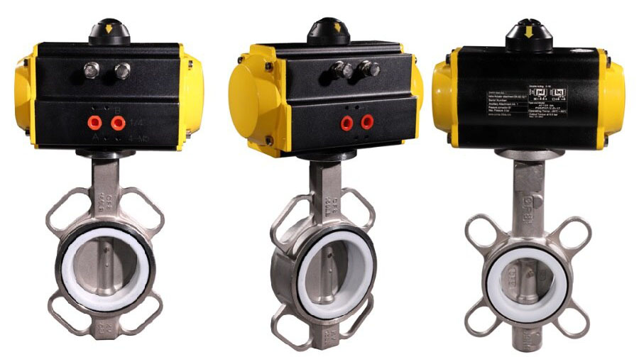 Van bướm inox điều khiển bằng khí nén