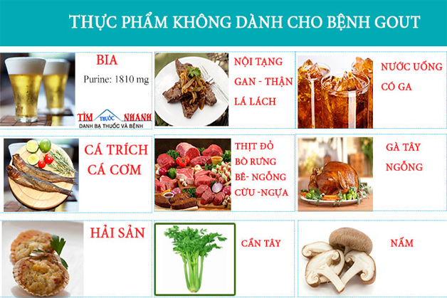 Những thực phẩm không dành cho người bệnh Gout