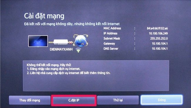 Cách khắc phục tivi Samsung không kết nối được wifi