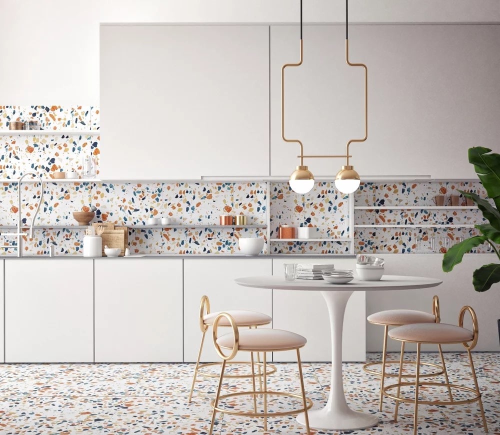 Terrazzo với gam màu trang nhã