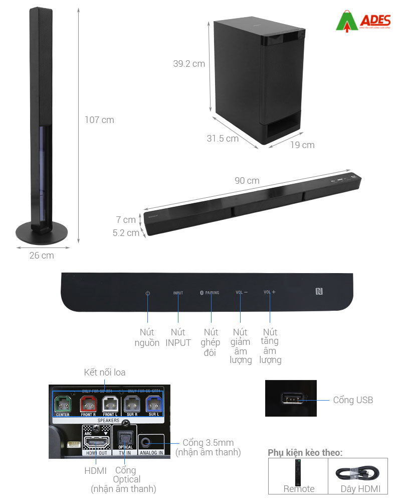 Dan am thanh Sony 5.1 HT-RT40 