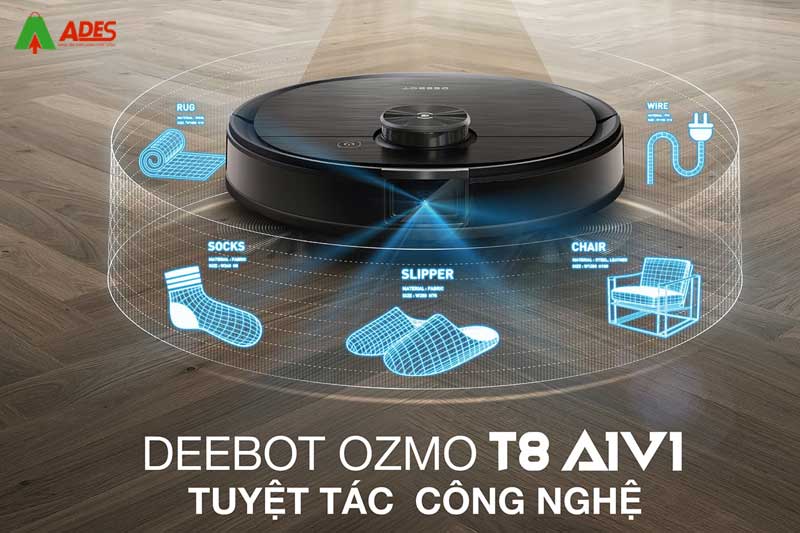 Robot hut bui lau nha Ecovacs Deebot OZMO T8 AIVI 