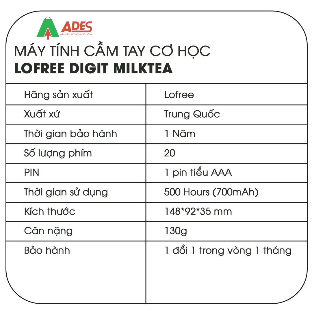 May tinh cam tay co hoc Lofree Digit Milktea