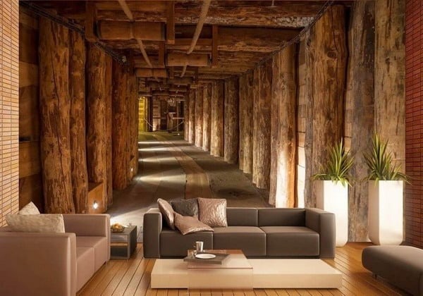 Dán tưởng 3D mở rộng không gian phòng khách