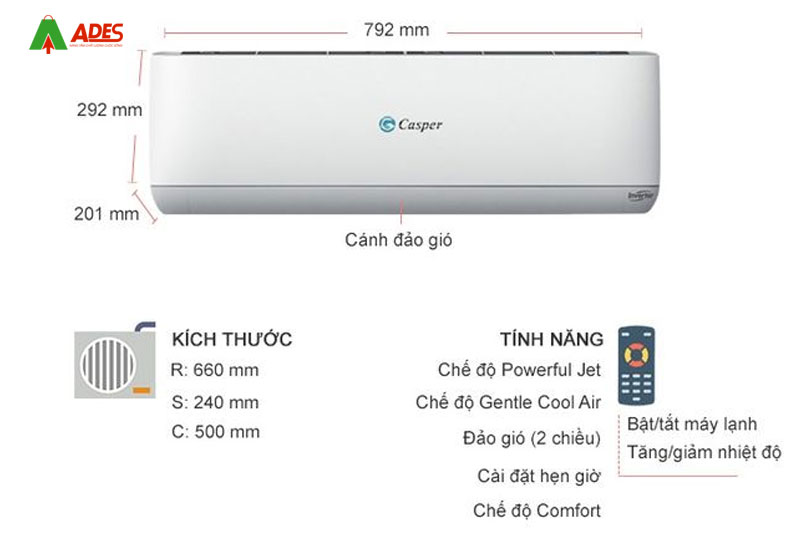 Dieu hoa 2 chieu Inverter Casper GH-09TL22