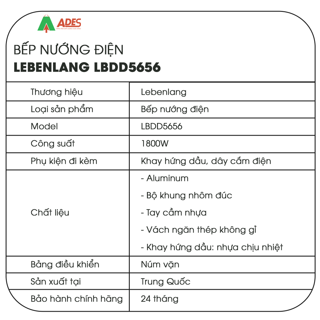 Bep nuong dien Lebenlang LBEE5656