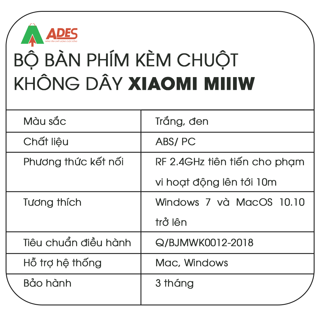 Bộ Bàn Phím Kèm Chuột Không Dây Xiaomi Miiiw