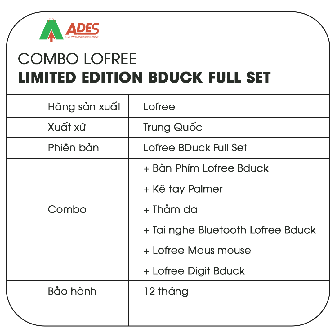 Combo Lofree Limited Edition BDuck Full Set