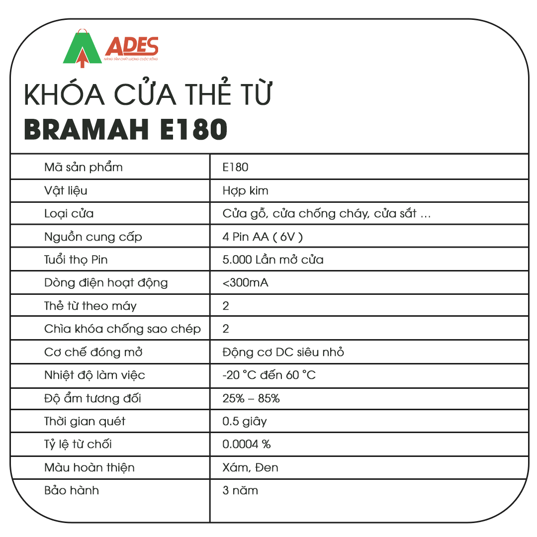 Khoa cua the tu Bramah E180