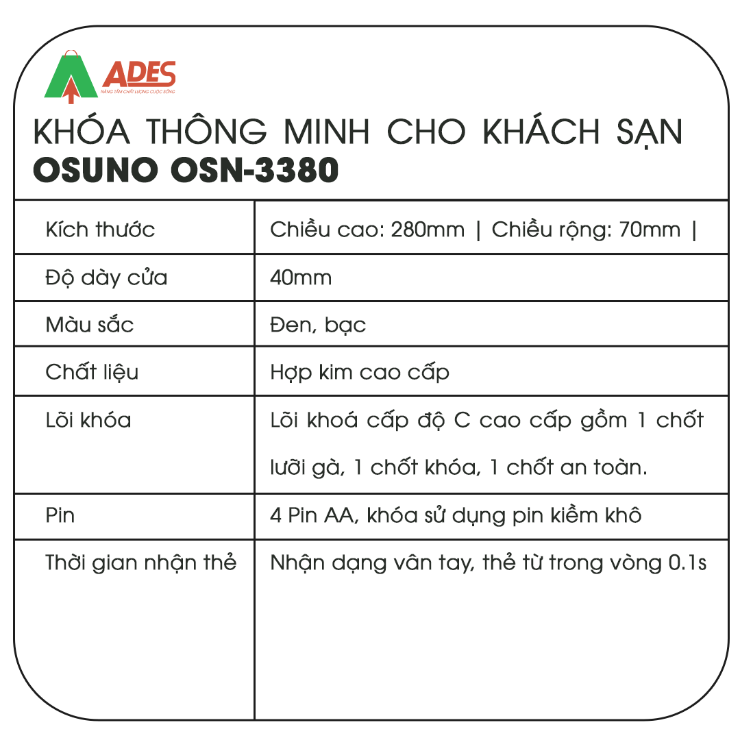 Khoa khach san Osuno OSN-3380