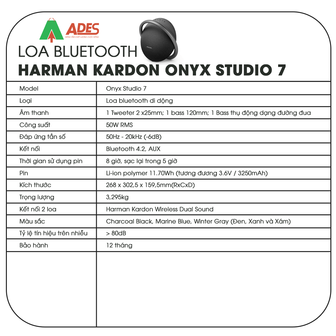 Harman Kardon Onyx Studio 7 thong so