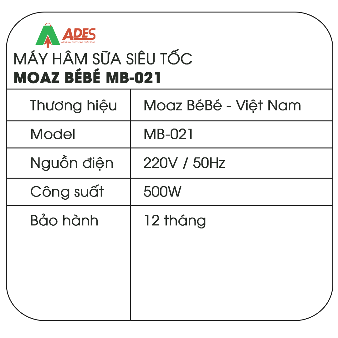 May ham sua Moaz Bebe MB-021