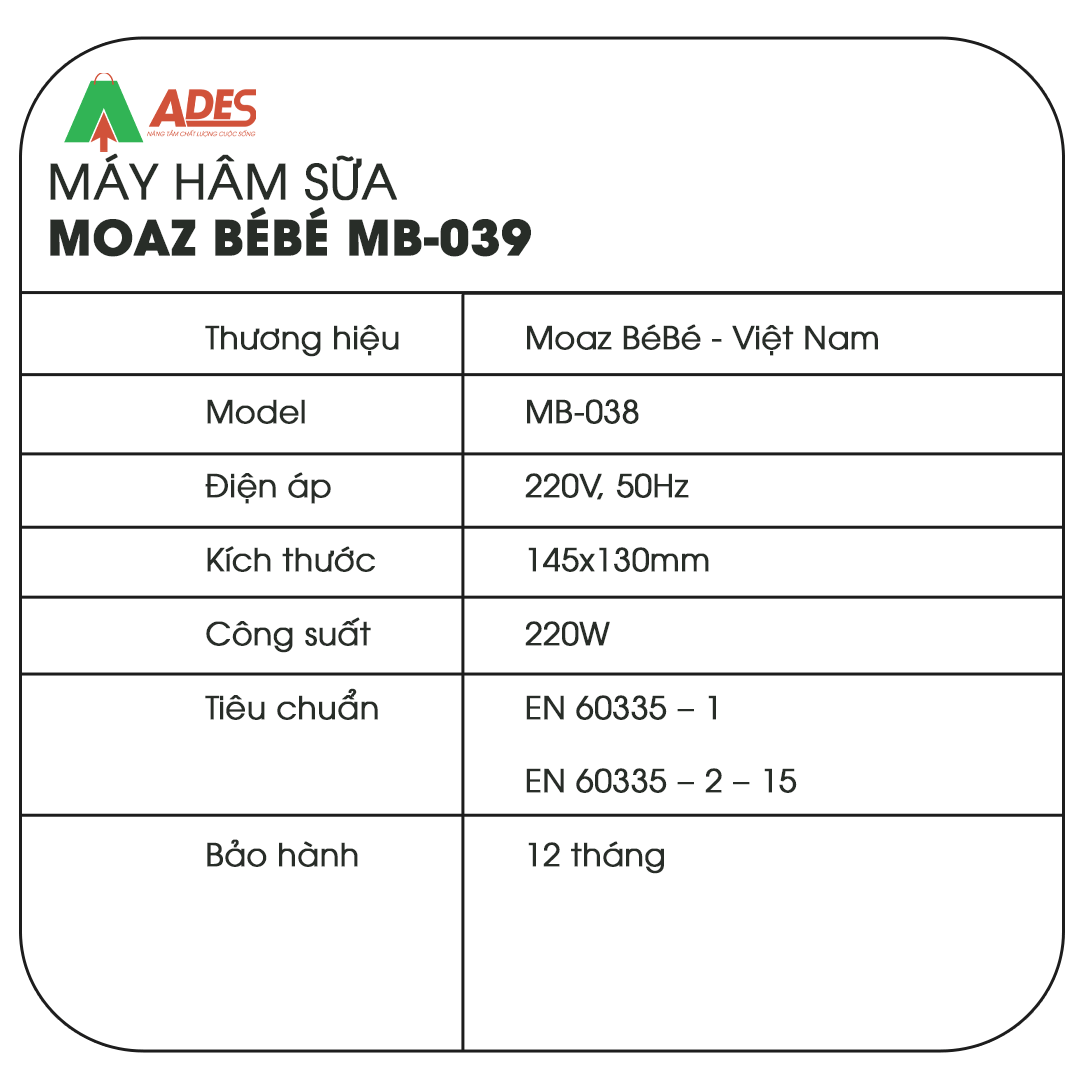 May ham sua Moaz Bebe MB-039