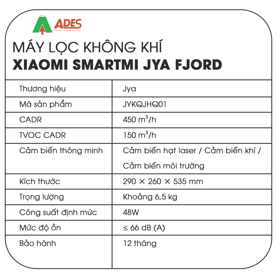 Xiaomi Smartmi Jya Fjord thong so