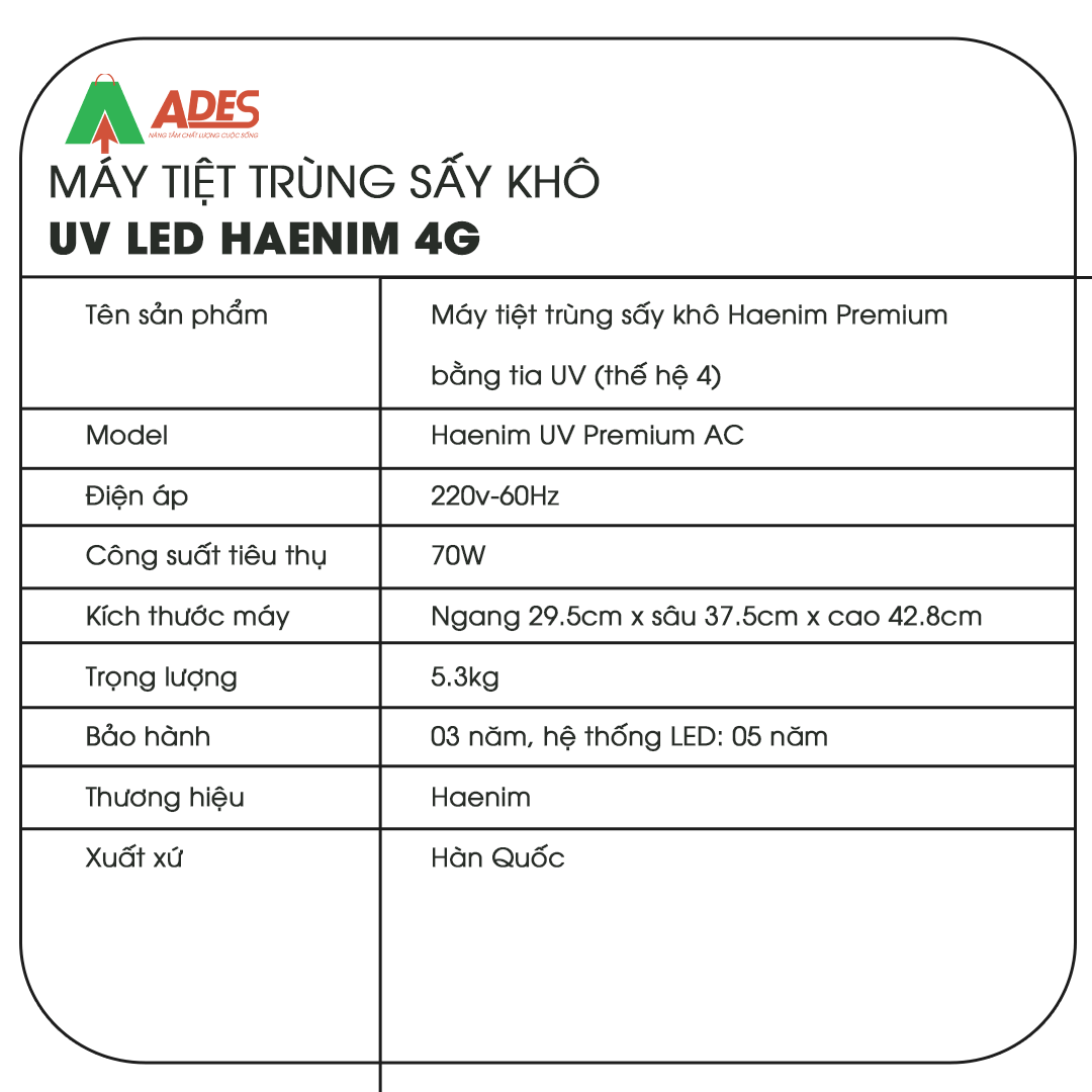 May tiet trung Haenim UV LED 4G