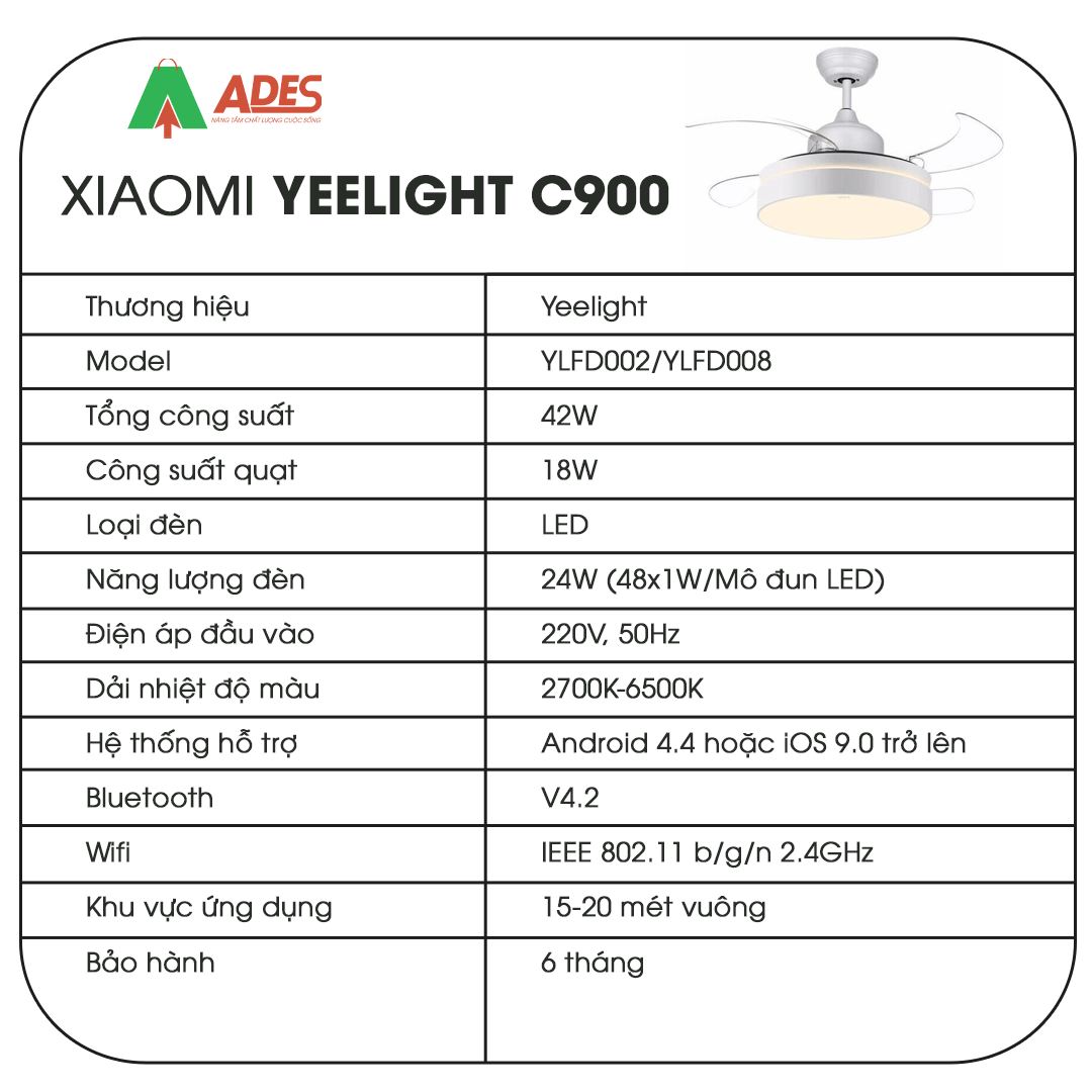 Xiaomi Yeelight C900 thong so ky thuat