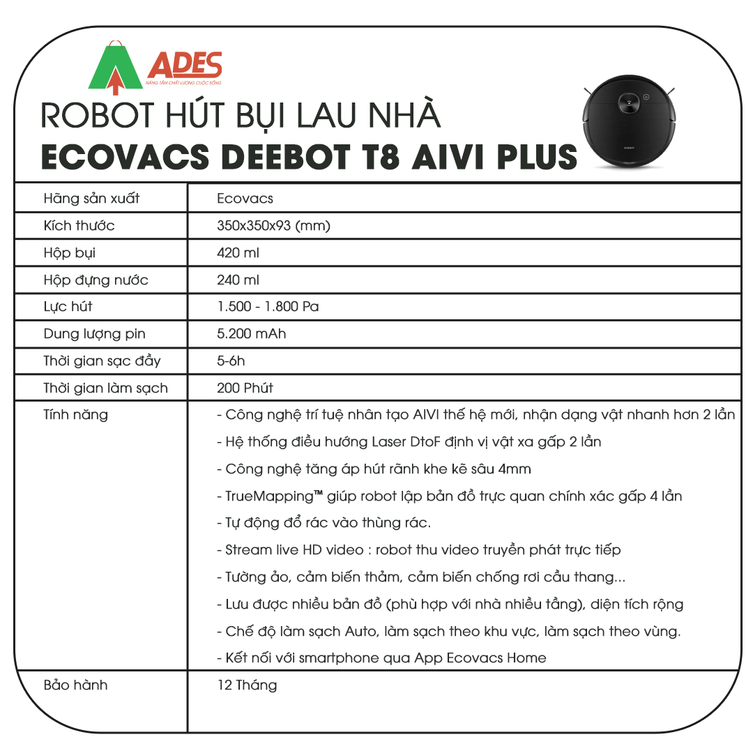 Ecovacs Deebot T8 AIVI Plus