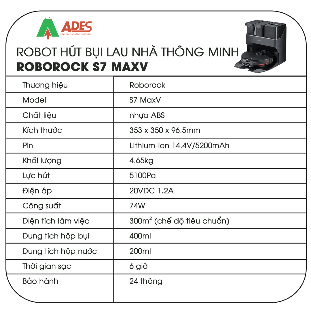 Roborock S7 MaxV thong so