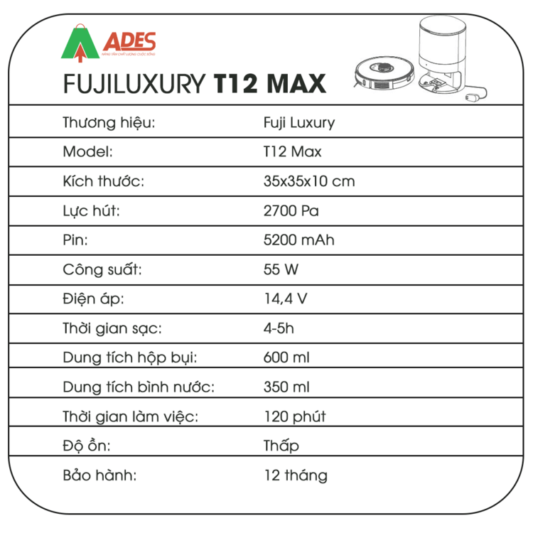Fuji Luxury T12 MAX thong so