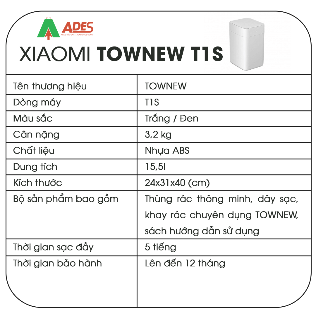 Xiaomi Townew T1S thong so ky thuat