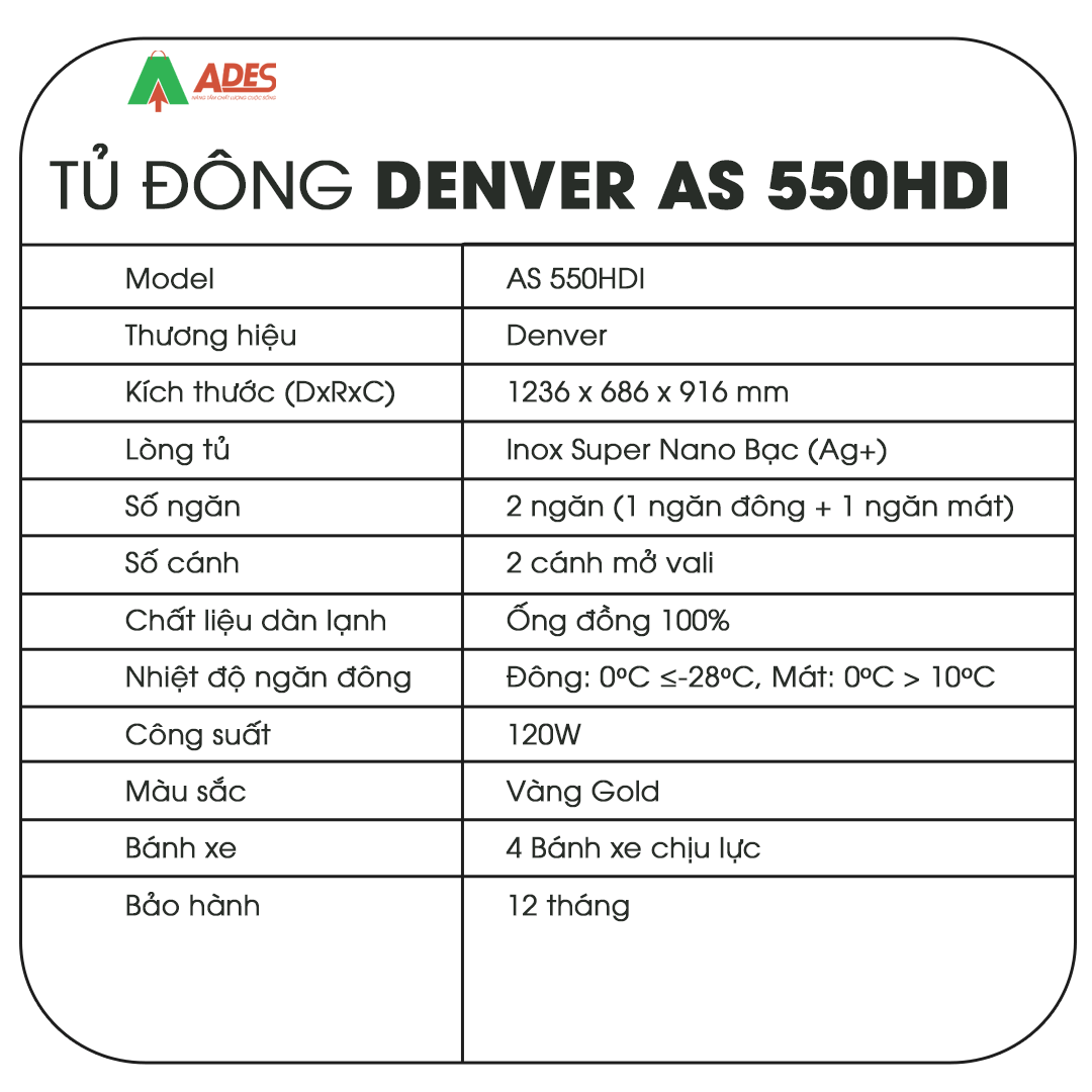 Tu dong Denver AS 550HDI