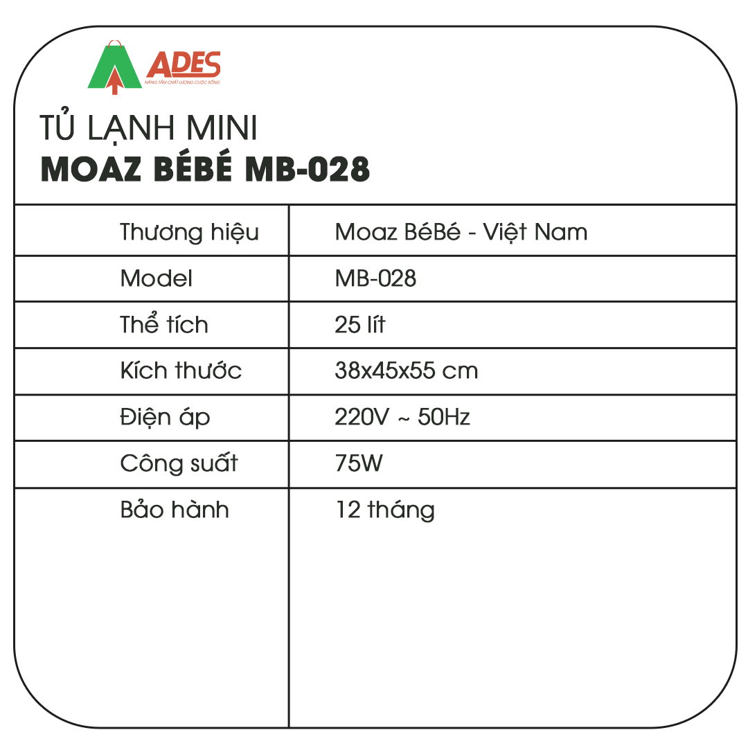 Tu lanh mini Moaz Bebe MB-028