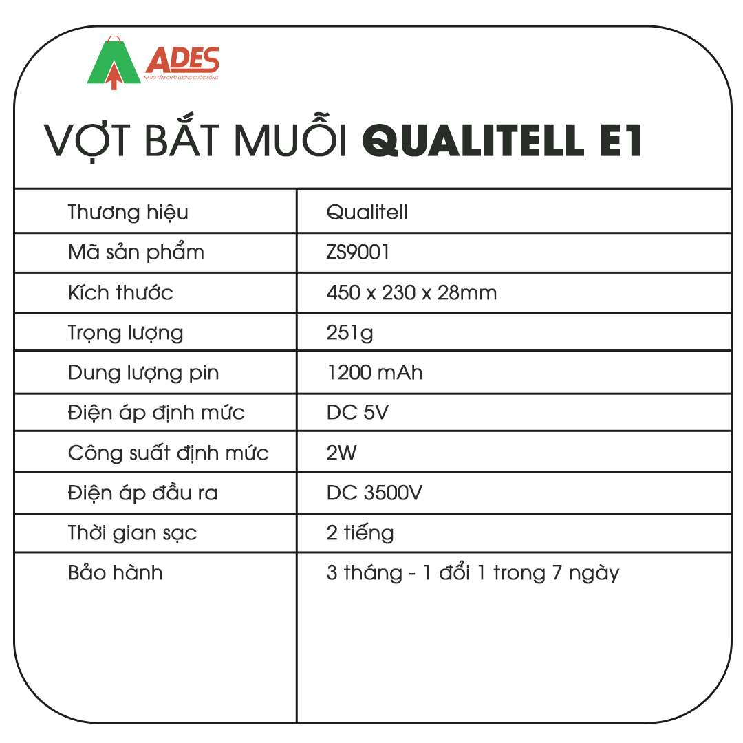 Vợt Diệt Bắt Muỗi 2 Trong 1 Xiaomi Qualitell E1