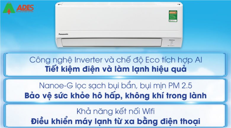 Dac diem noi bat Dieu hoa Panasonic Inverter CU/CS-WPU18WKH-8M 