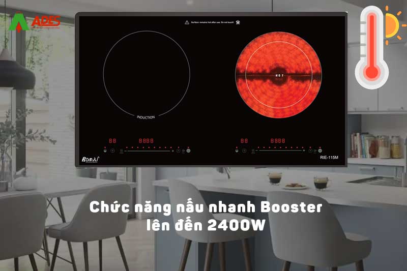 Chuc nang nau nhanh Booster len den 2400W