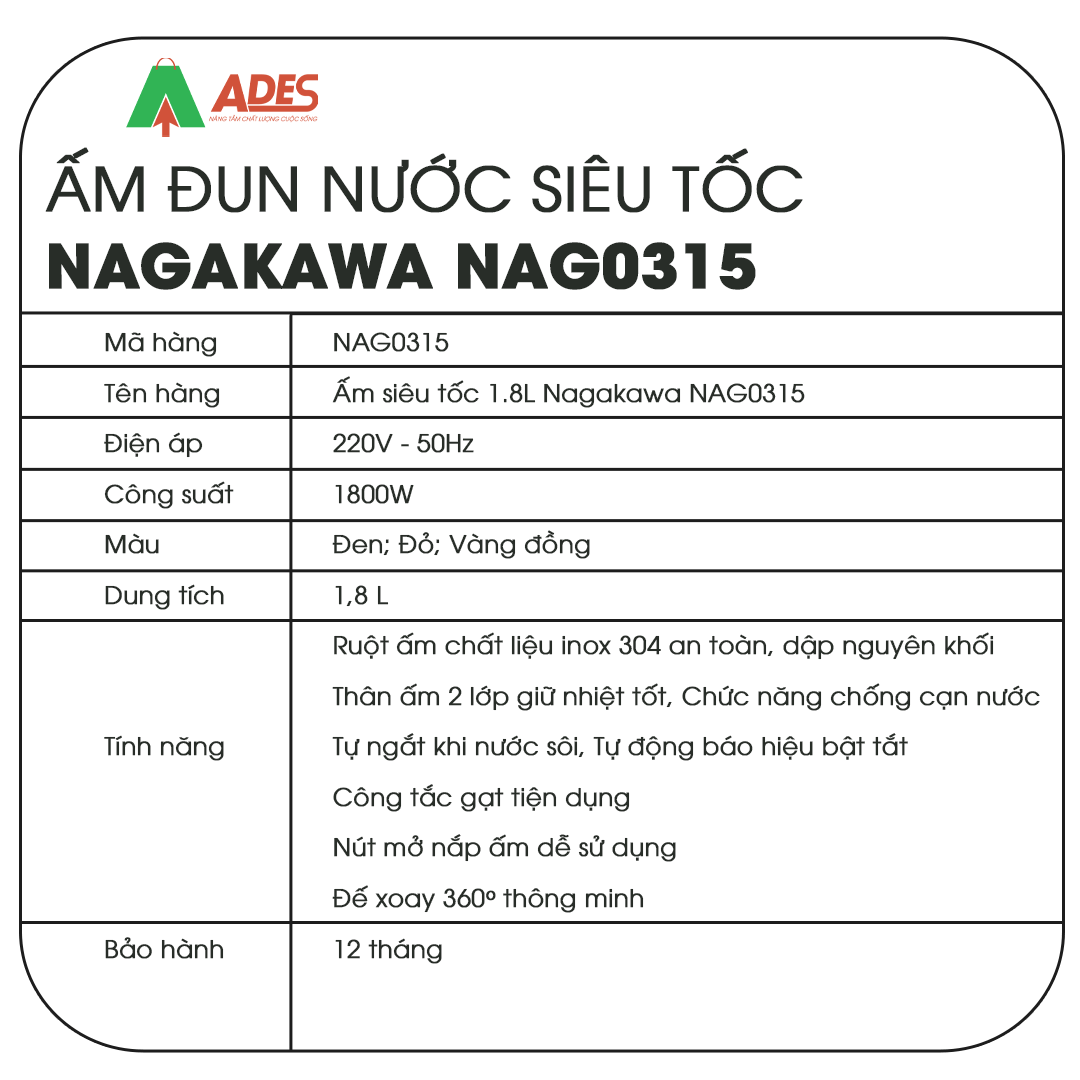 Am sieu toc 1,8L Nagakawa NAG0315