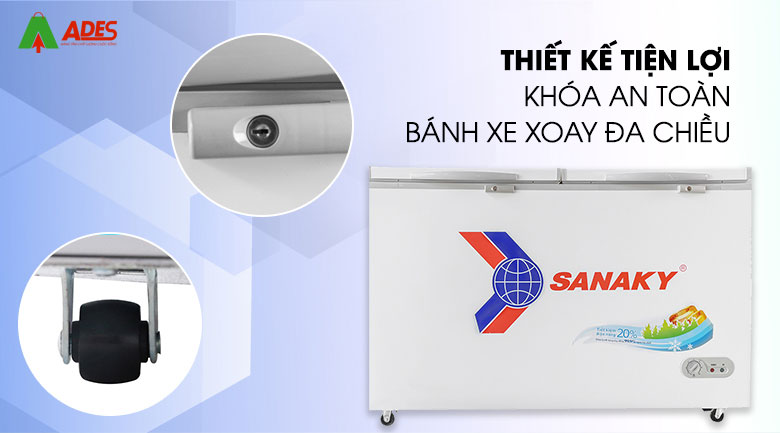 cau tao khoa tu va banh xe cua tu lanh Sanaky VH-5699HY