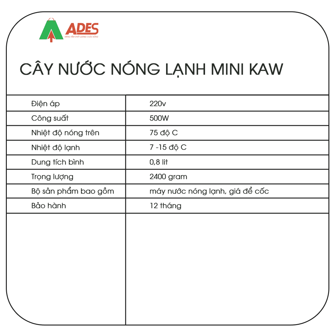 Cay nuoc nong lanh mini KAW