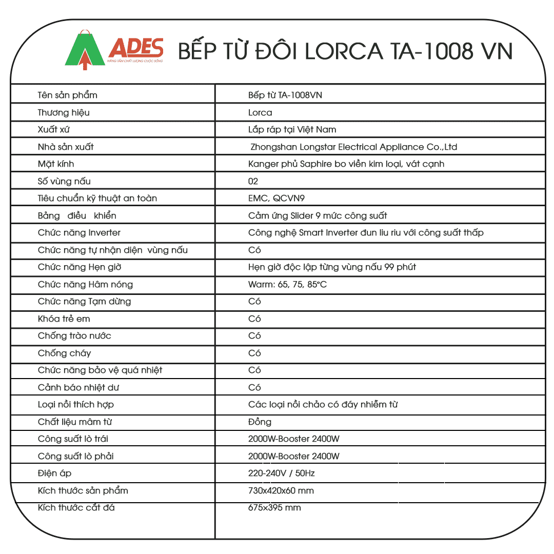 Bep tu Lorca TA-1008 VN