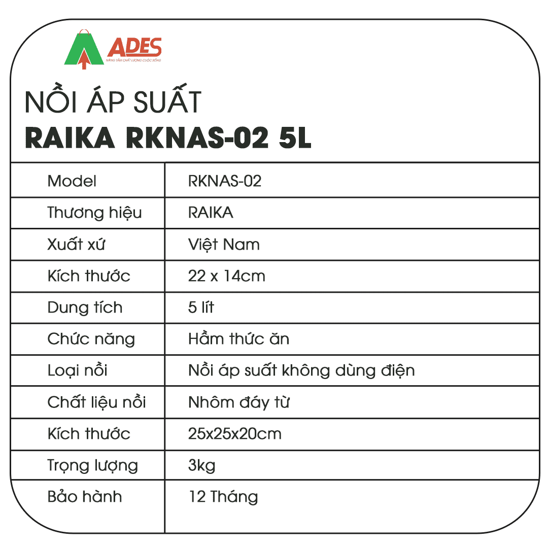 Noi ap suat Raika RKNAS-02 5L