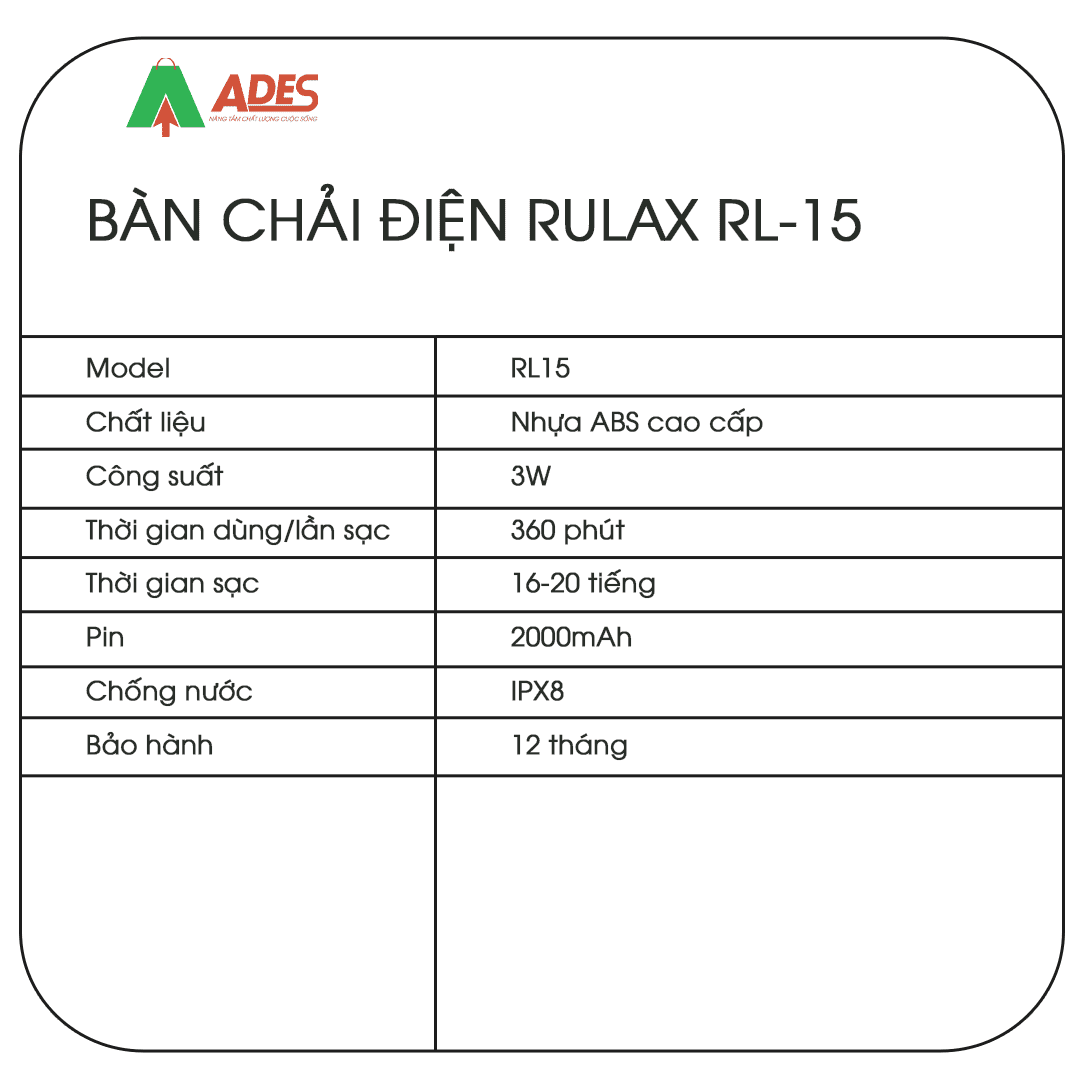 Ban chai dien RULAX RL-15